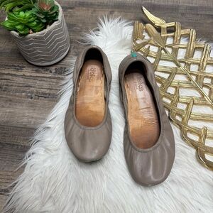Tieks Taupe Round Ballet Flats